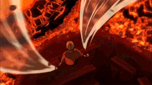 Aang generating sharp winds