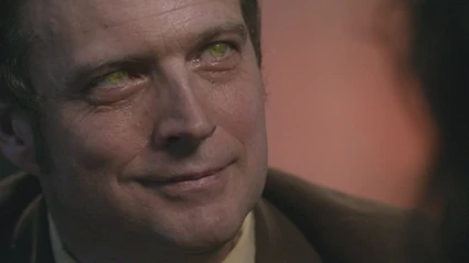 The Yellow-Eyed Demon recognizes that Dean has the Colt and uses Mary as a shield.