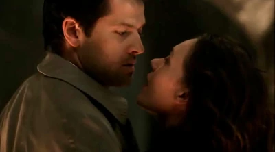 Castiel and Meg, almost on fire.