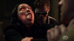 Belphegor stabbed Ardat with an angel blade from behind, killing her