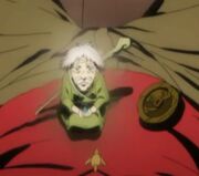 Binbōgami and his coin on Dean's lap
