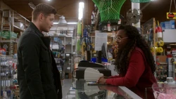 Dean goes to the hardware store and asks the woman Brenda if she's seen the Plums sisters