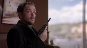 Crowley's angel killing gun.