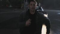 Dean running from the possessed Impala