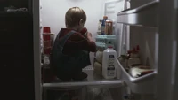 Ritchie in the refrigerator.