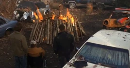 Karen's body is burned.