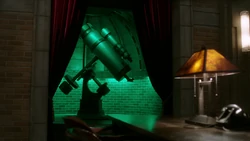 The interdimensional geoscope emits a green glow when powered up.