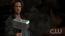 Sam with Mjölnir.