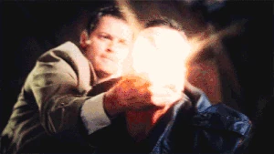 Castiel smites a demon