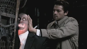 Castiel using an Angel Blade to kill an angel