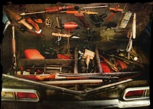The weapon stash in the back of the Impala