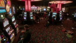 Chuck expressing his lethally foul mood in a casino