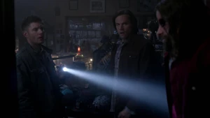 Dean and Sam found Ian's dead body with his eyes burned out from Gadreel's smiting
