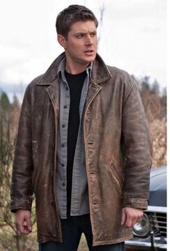 Dean winchester black leather jacket top