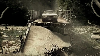 The town of River Pass, CO. has been isolated by a felled bridge.