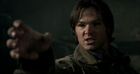 Sam's eyes go black as he musters all his power to destroy Lilith.