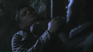 Uriel overpowers Dean.