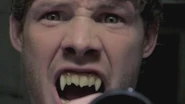 The werewolf Michael Wheeler with his fangs