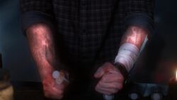 Die Auswirkung des Zaubers auf Sam.