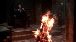 Crowley on his throne at Needham.