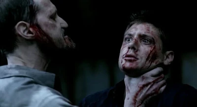 Alastair taunts Dean in between blows after he escapes the devil's trap.