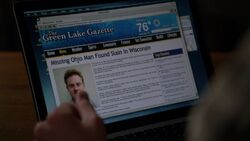 Sam finds a news report on Drew Neely's cases while searching for Dean and Crowley's whereabouts