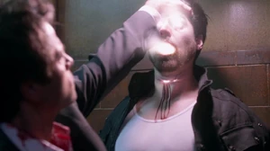 Castiel smites his former captor and torturer Theo