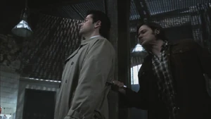 Sam stabs Castiel from behind with an Angel Blade; it doesn't work