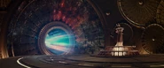 A Bifrost (Universo Cinematográfico Marvel) pode simular buracos de minhoca para criar passagens para qualquer um dos Nove Reinos.