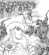 Griffith (Berserk) consegue deformar e distorcer o espaço com excelente habilidade. Ele usou disso para facilmente pegar uma lágrima de divisão do espaço da Espada de Beherits e redirecioná-la inteiramente.