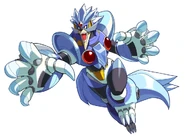 Blizzard Wolfang (Mega Man X) é um lobo coberto de gelo. Sua armadura é colorida com azuis claros e brancos gelados, e ele possui características de um lobo, como focinho, cauda e garras. Ele também é um Reploid baseado em lobos de Mega Man X6 que foi criado por Gate.