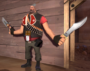 Spencer Pootis (TF2 Freak) is strong enough to wield large weapons like a Horseless Headless Horseman's Headtaker with a minimum amount of effort.