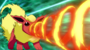 Flareon (Pokémon) używający Fire Spin.