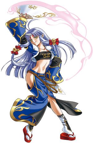 Suzuka-hime as she appears in Mugen no Frontier: Super Robot Wars OG Saga.