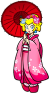 Peach as a Japanese character like in Bummer Vacation