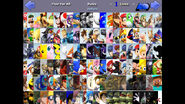 The character select screen with all characters unlocked.