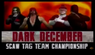 The Joker & Jack Sparrow (champions) vs Santa Claus & Hellboy for the SCAW Tag Team Championship