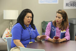 Superstore on X: A tender moment between Dina & Sandra that has