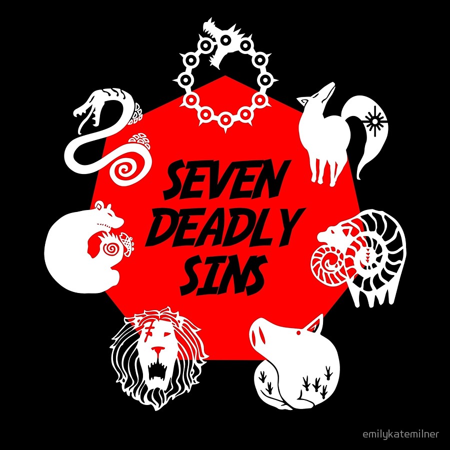 Seven sins. Seven Deadly sins надпись. 7 Смертных грехов логотип. Грех логотип. 7+Sins логотип.