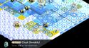 A screenshot of the game showing the movement range of the Polaris Cloak on ice with Polarism researched. It can move a total distance of 4 tiles.