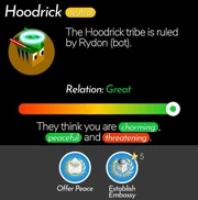 A Tribe Info card for a bot tribe