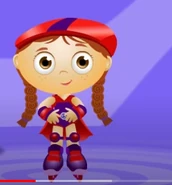Red's hand are on her belly