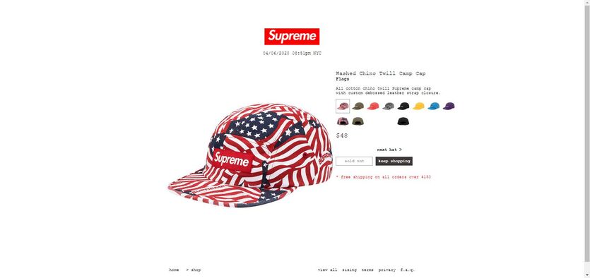 SS20 Washed Chino Twill Camp Cap | Supreme Camp Cap Wiki | Fandom