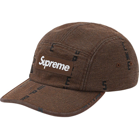 Supreme Logo Stripe Jacquard Denim Camp Cap Blue - FW20 - US