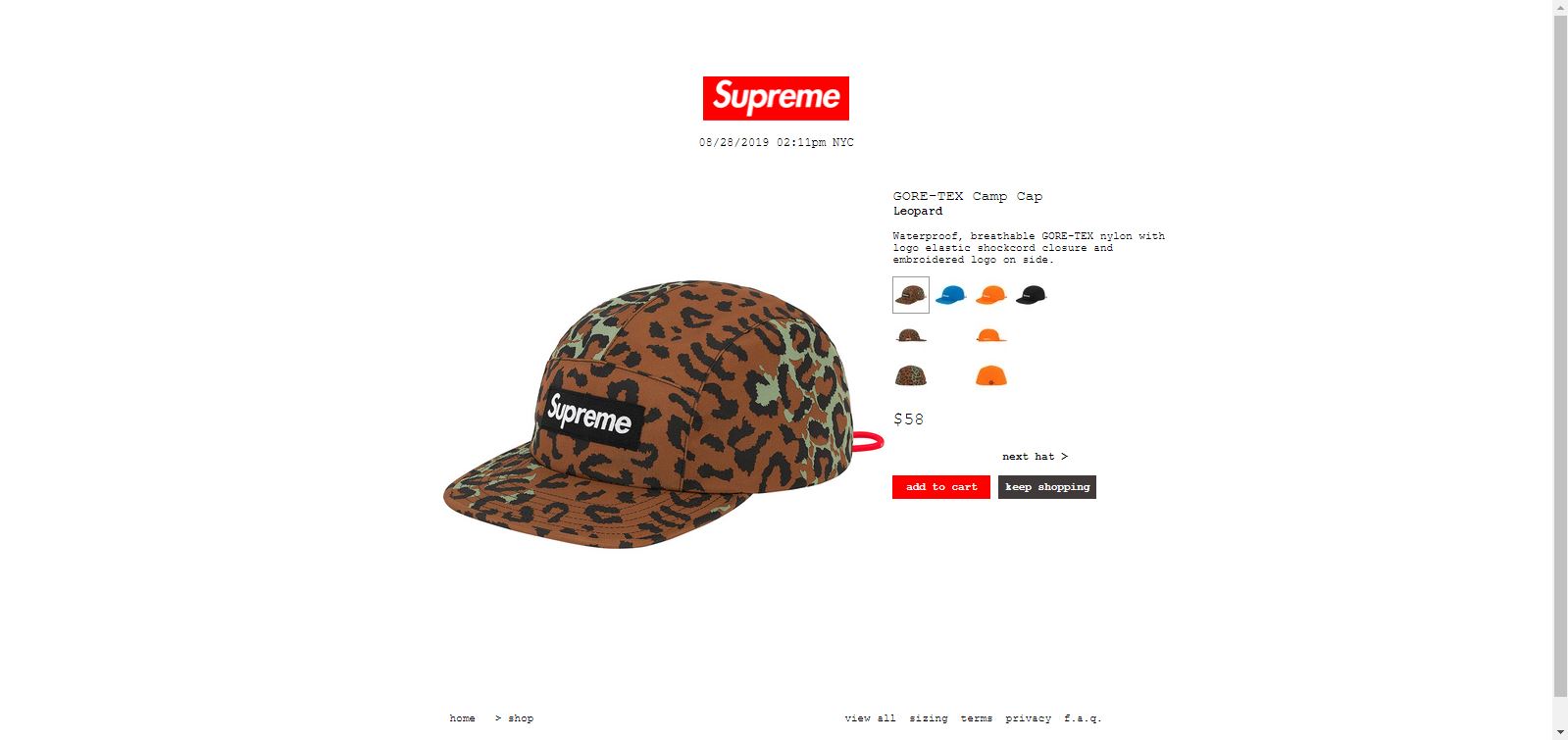 Supreme GORE TEX Cap Orange