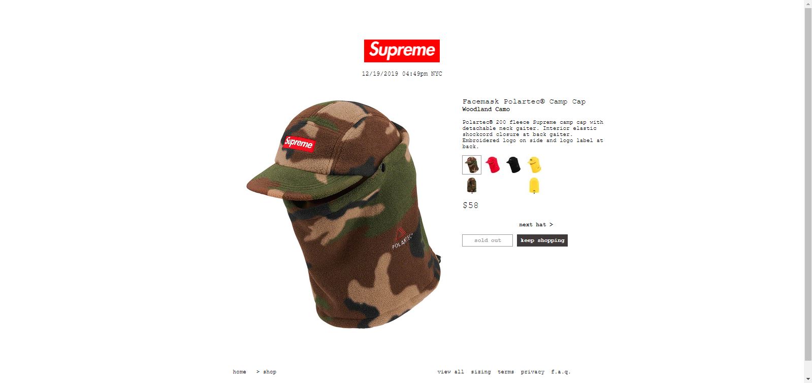 Supreme Logo Facemask Woodland Camo