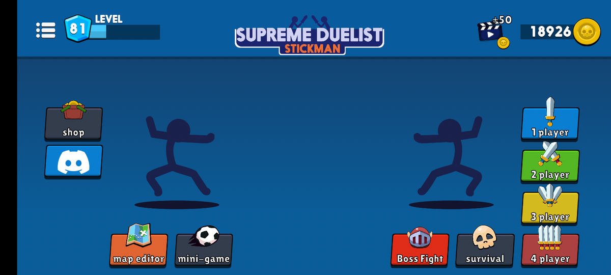 neronsbrother made a game called supreme Duelist Stickman and I got a