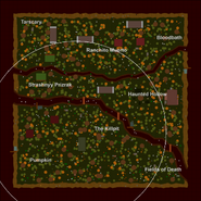 The entrance to the eye bunker is circled in white on this map.