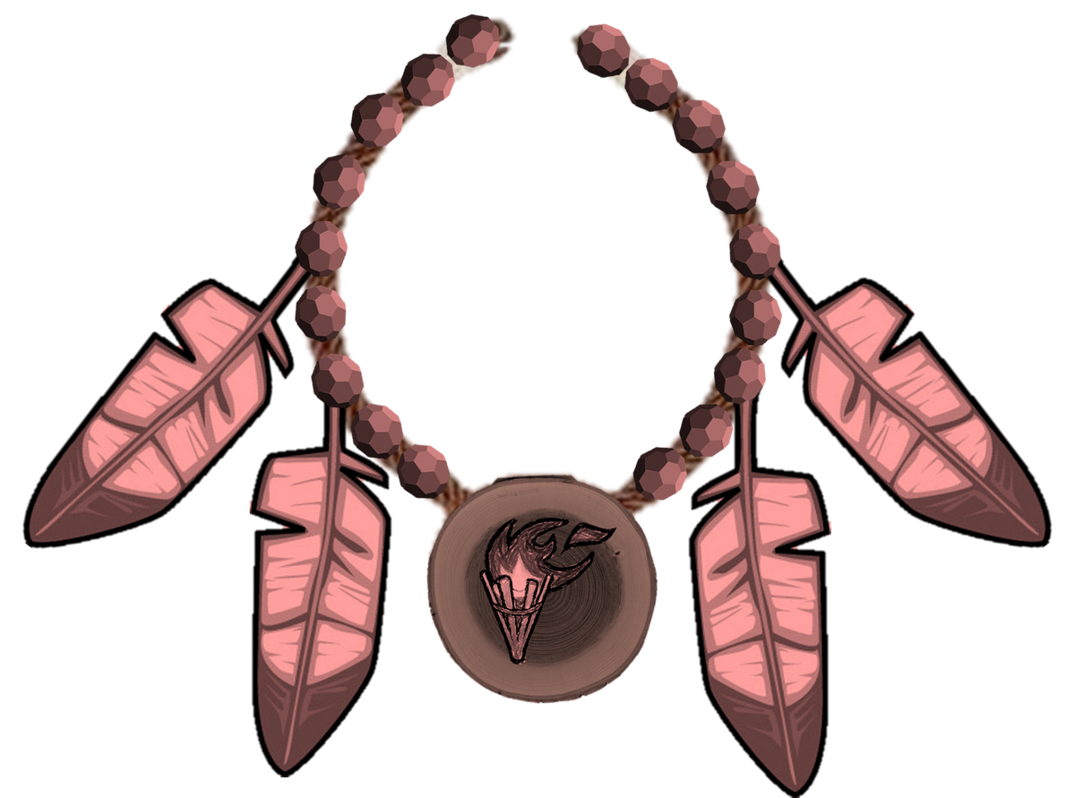 Mayan themed survivor immunity necklace with jungle background on Craiyon
