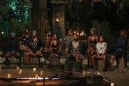 The Merged Tribe at their first Tribal Council.